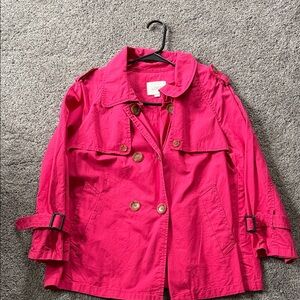 LOFT Fuchsia Double-Breasted Jacket